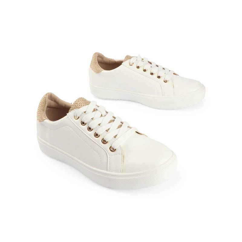 D'Shoe Lounge Lace-Up White Sneakers (EURO 35)