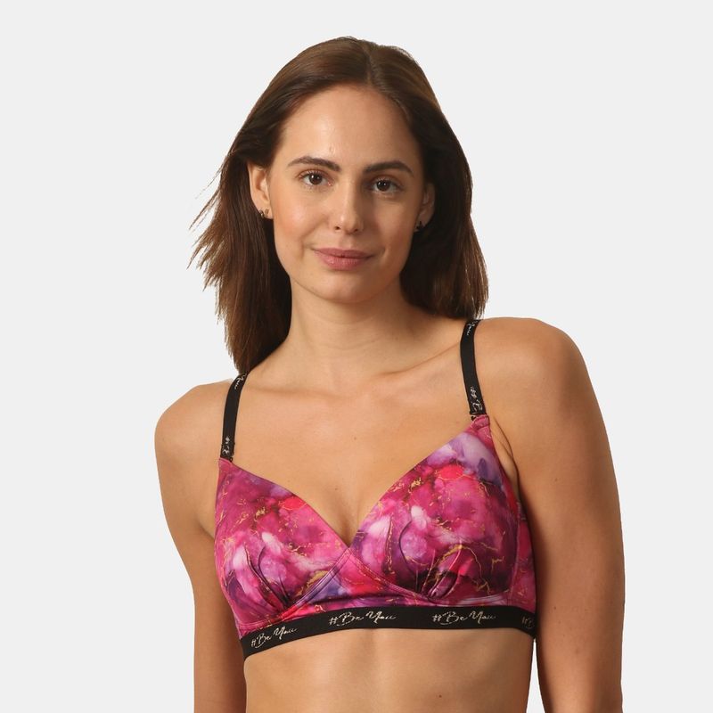SOIE Women Padded Non-Wired Full Coverage Printed Bra (36B)