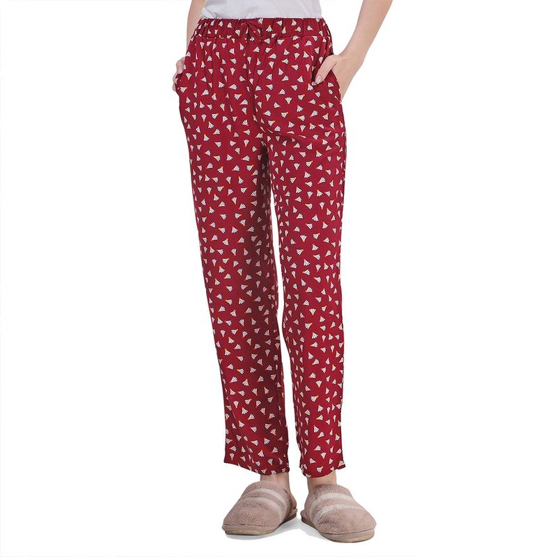 SOIE Women Printed Pyjama with pockets (L)