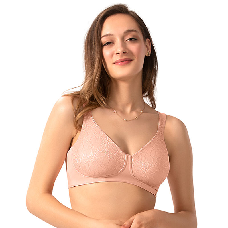 Amante Non Wired Lace Minimiser Bra - Pink (36C)