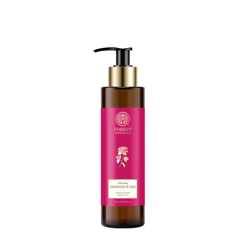 Forest Essentials Silkening Shower Wash Indian Rose Absolute - Ayurvedic Body Wash - Sulphate Free
