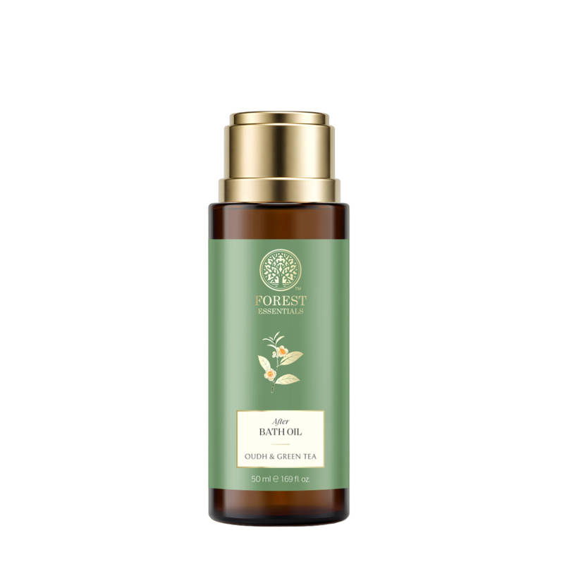 Forest Essentials After Bath Oil Oudh & Green Tea - Nourishing Natural After Shower Body Oil