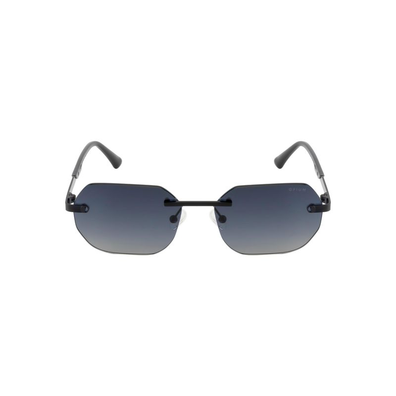 Buy Opium Eyewear Hexagon Sunglasses for Men Grey Lens Metal Black