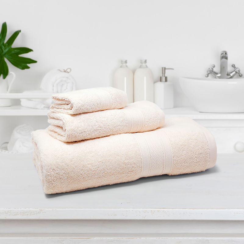 Trident Soft Comfort Towel Set, Cotton, 1 Bath Towel, 1 Hand Towel, 1