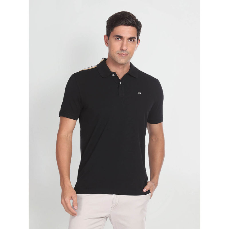 Arrow Ribbed Insert Cotton Polo T-Shirt (L)