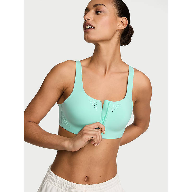 Victoria's Secret Vsx Featherweight Max Front-Close Sports Bra Green (34C)