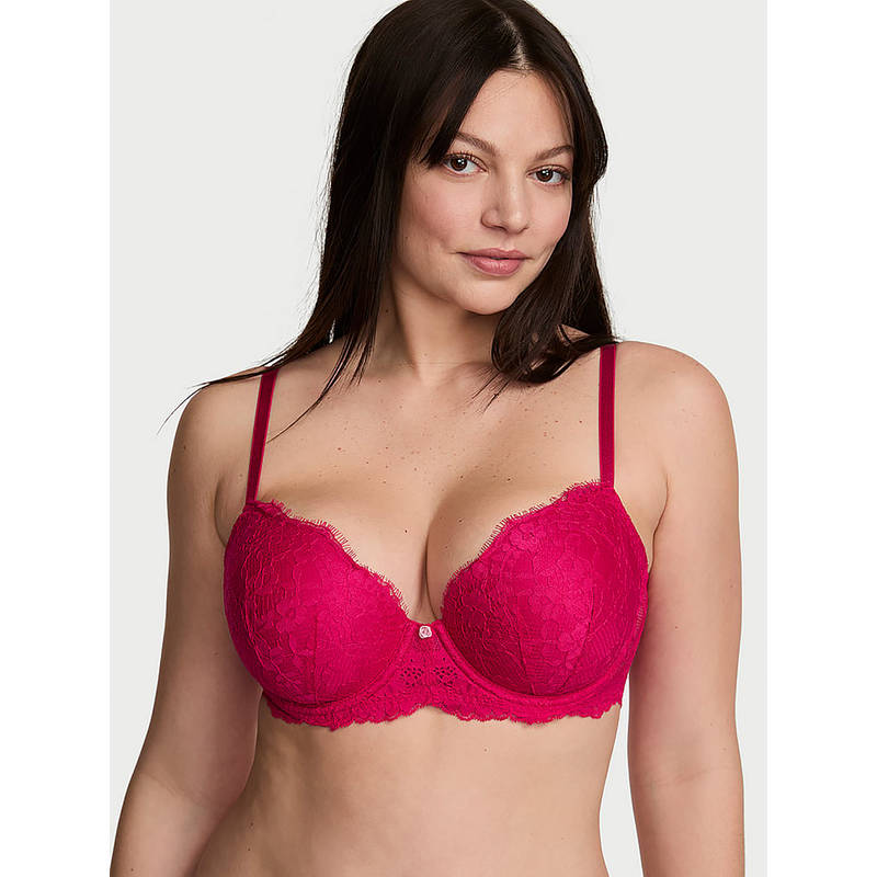 Victoria's Secret Dream Angels Lace Lightly Lined Classic Coverage Demi Bra Pink (34A)