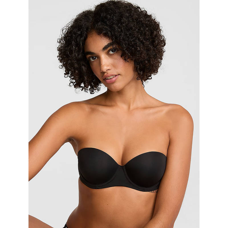 Victoria's Secret PINK Wear Everywhere Wear Push-Up Strapless Bra Black (38C)