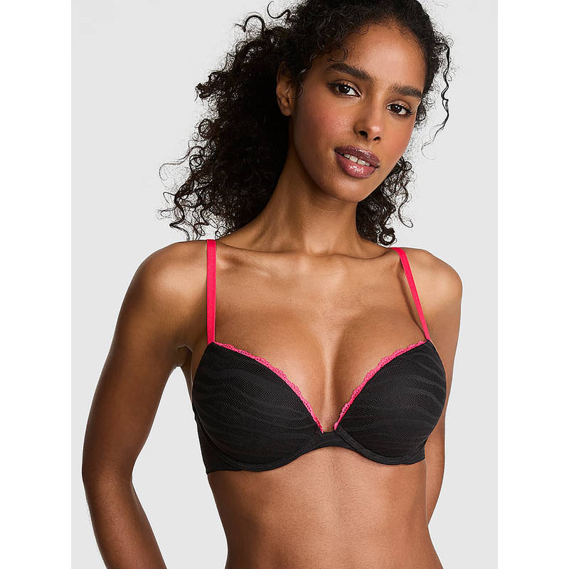 Victoria's Secret PINK Wear Everywhere Wear Super Push-Up Bra Black (36C)