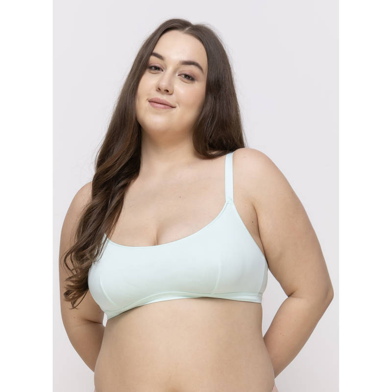 MIEZ Scoop Neck Non-Padded Bralette Aqua (XS)