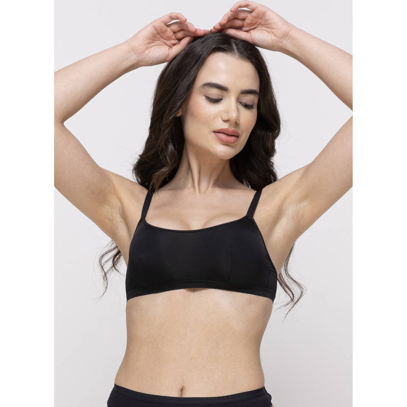 MIEZ Scoop Neck Non-Padded Bralette Black (XS)