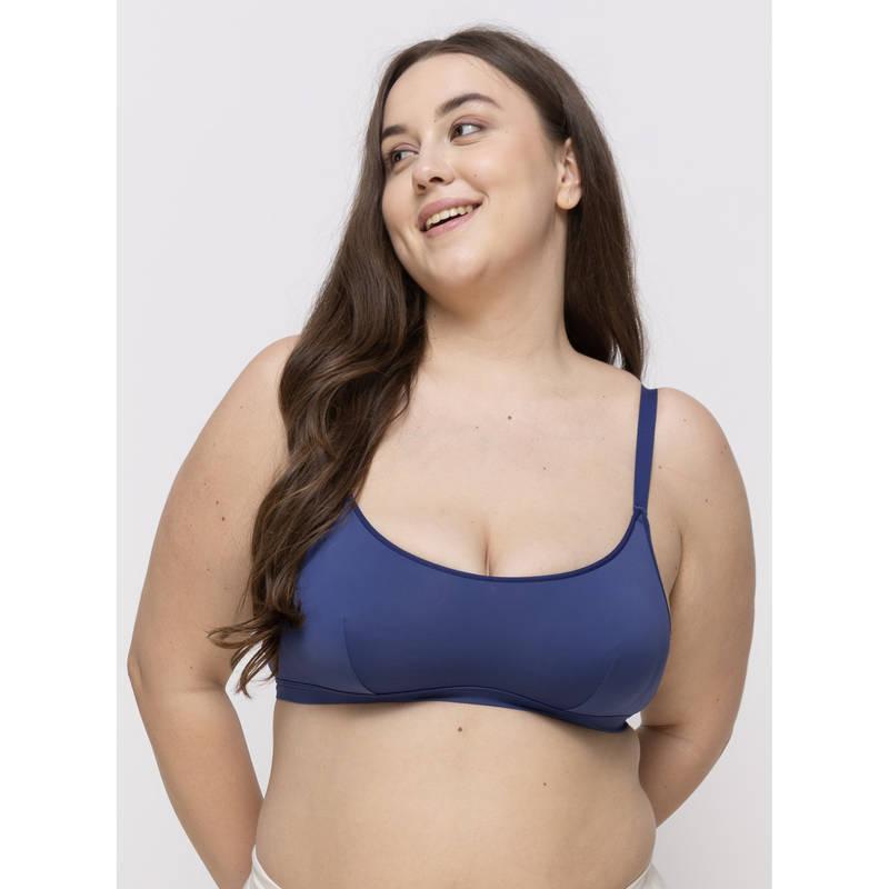 MIEZ Scoop Neck Non-Padded Bralette Navy Blue (XS)