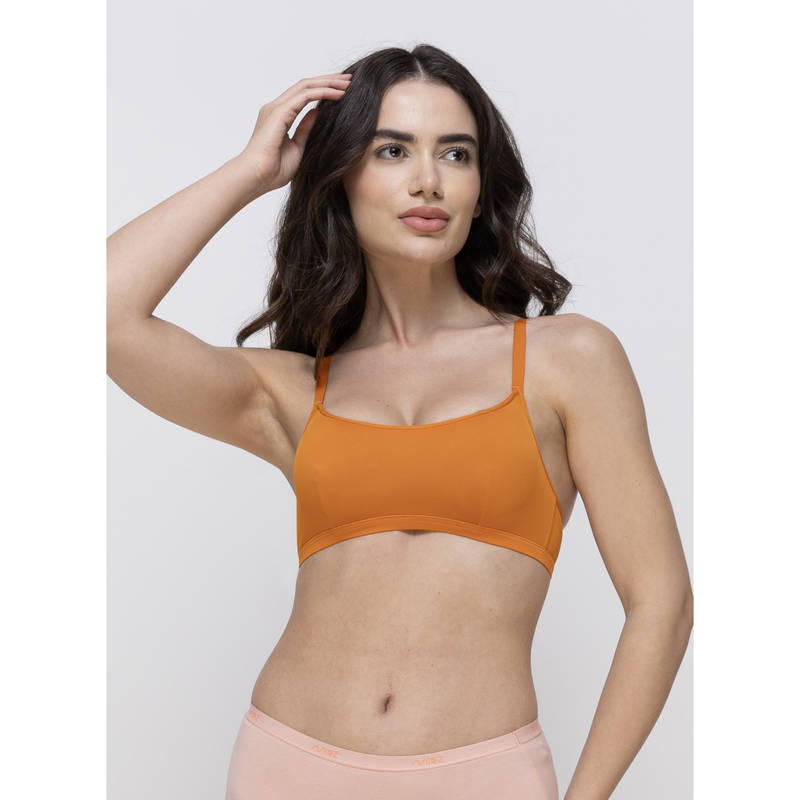 MIEZ Scoop Neck Non-Padded Bralette Orange (XS)