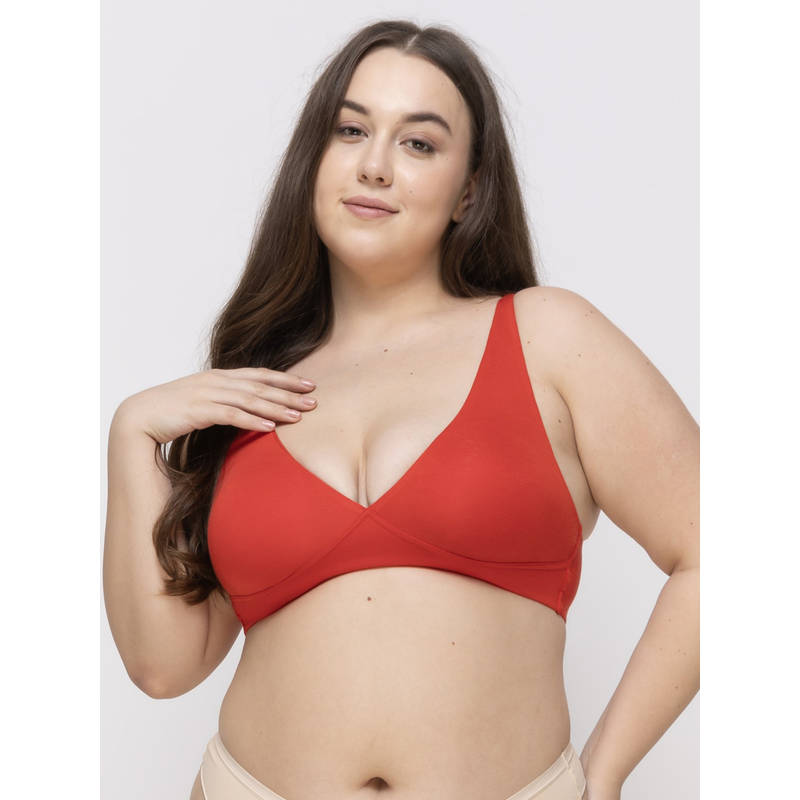 MIEZ Removable Cup Plunge Padded Bralette Red (XS)