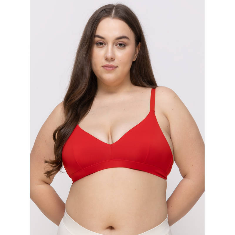 MIEZ Triangle Non-Padded Bralette Red (XS)