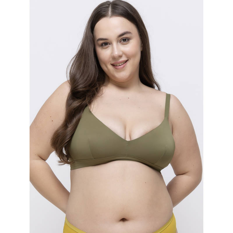 MIEZ Triangle Non-Padded Bralette Olive (XS)