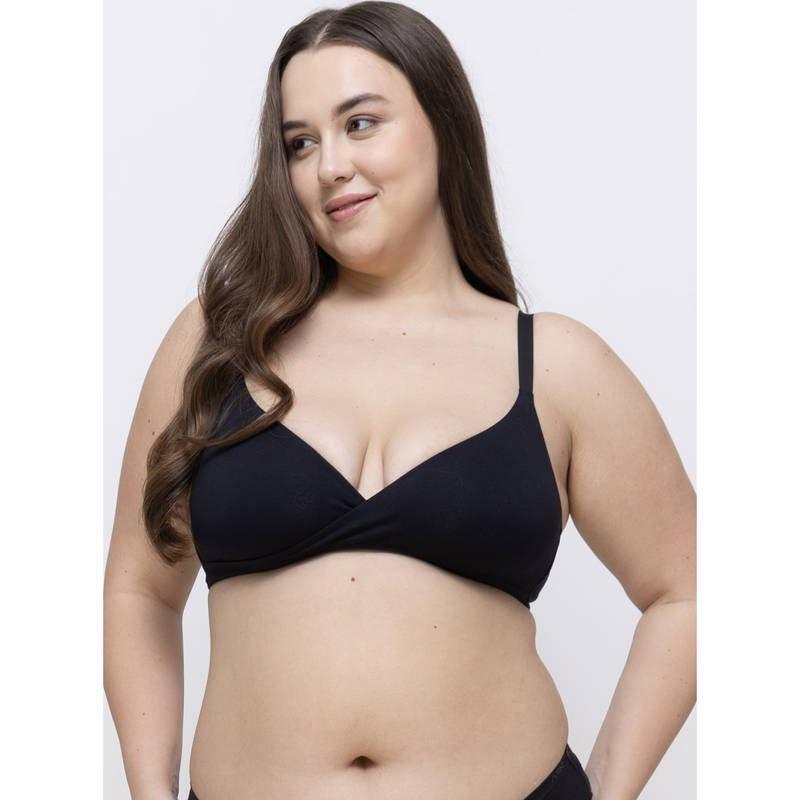 MIEZ Cross Over Non-Padded Bralette Black (XS)