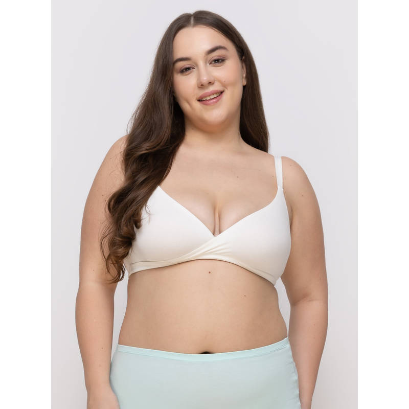 MIEZ Cross Over Non-Padded Bralette White (XS)
