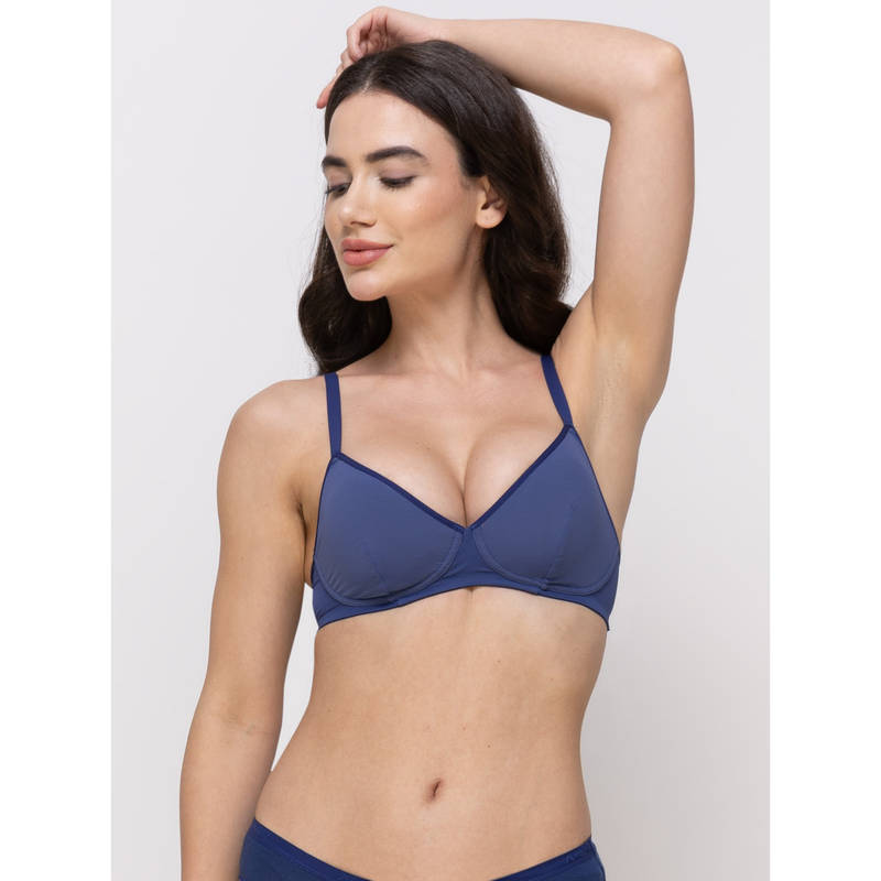 MIEZ Mesh Cup Non-Padded Bra Navy Blue (32B)