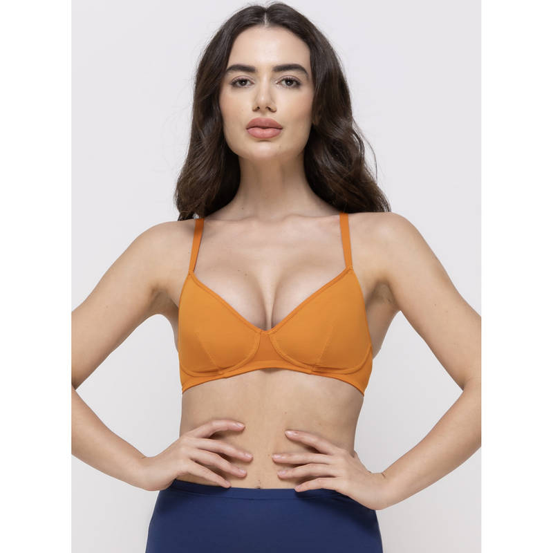 MIEZ Mesh Cup Non-Padded Bra Orange (32B)