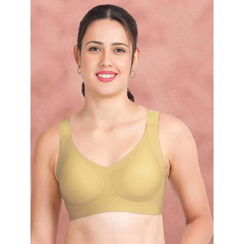 Shyaway By Shyle Hemp Green Support 3/4Th Coverage Wirefree Padded Non Detachable Seamless Bra (2XL)