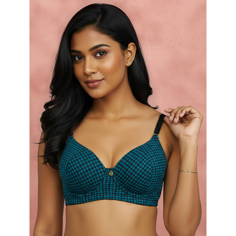 Shyaway By Susie Costal Blue Chic Wirefree 3/4Th Coverage Seamed Multiway Padded Bra (34C)