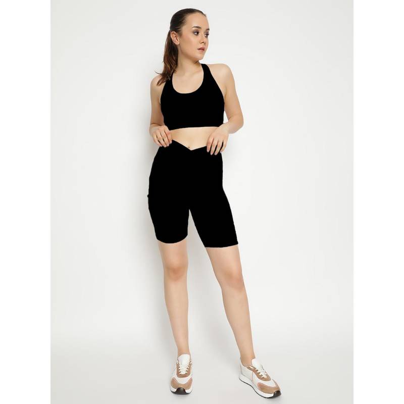 Wear Jukebox Empower Bra and High-Rise Shorts Black (Set of 2) (S)