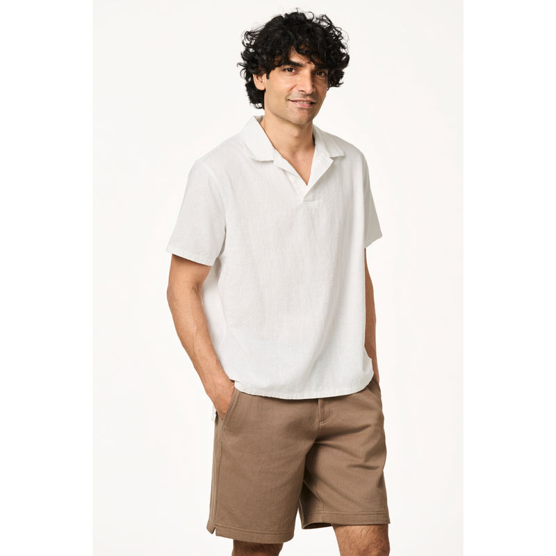 TERRA LUNA White Cata Polo T-Shirt (M)