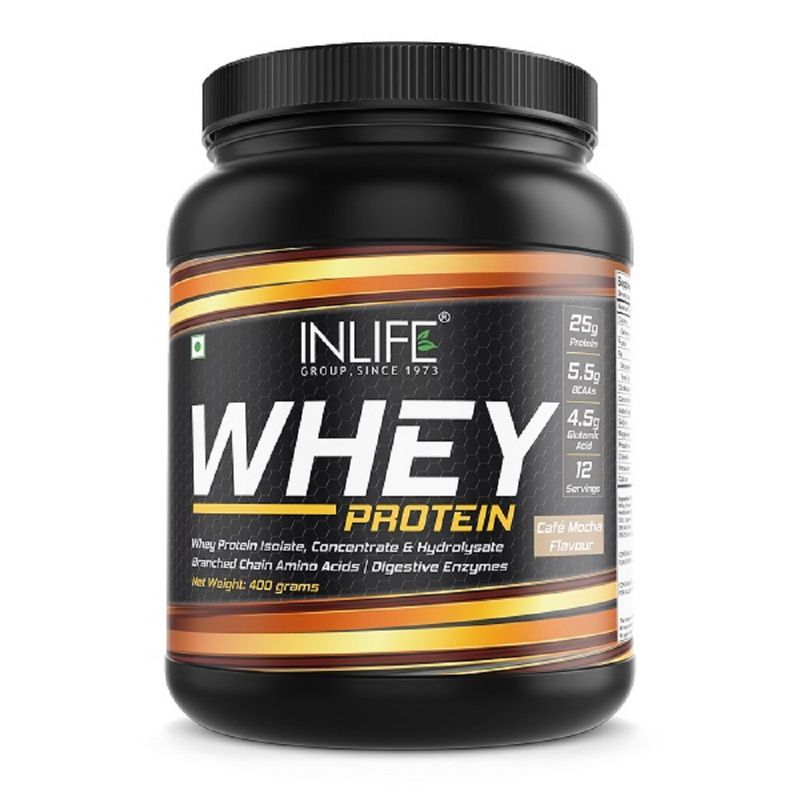 Inlife Whey Protein Isolate Concentrate Hydrolysate Powder - Cafe Mocha