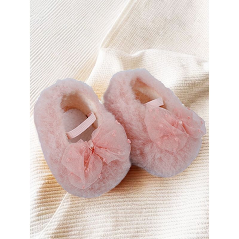Cute Walk by Babyhug Sandals Style Booties Bow Applique - Grey main image 1