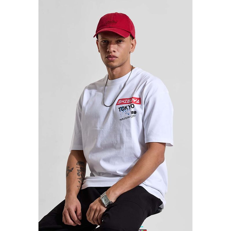 Snitch Men White Graphic T-Shirt (L)