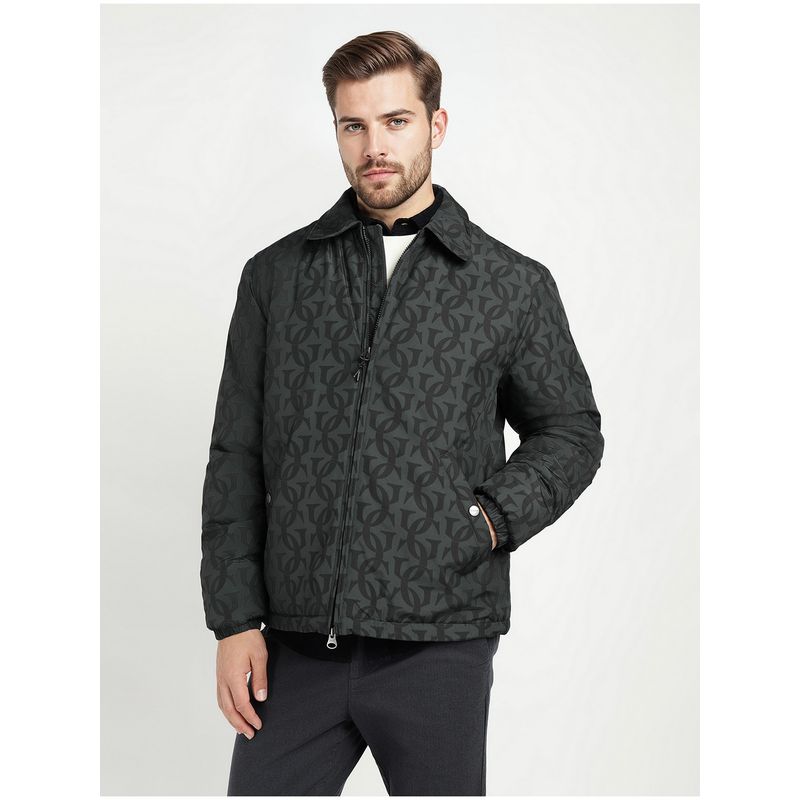 GANT Men's Black Monogram Padded Bomber Jacket (S)