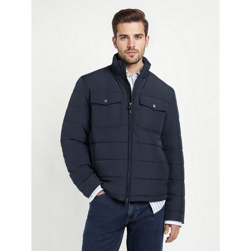 GANT Men's Navy Blue High Neck Puffer Jacket (M)