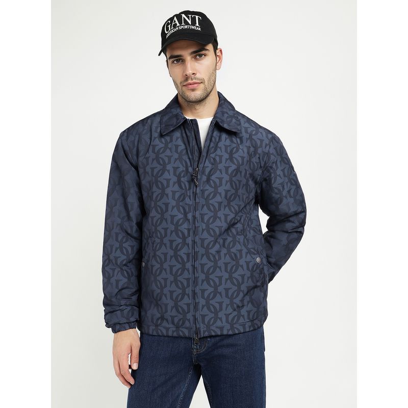 GANT Men's Navy Blue Monogram Padded Bomber Jacket (M)