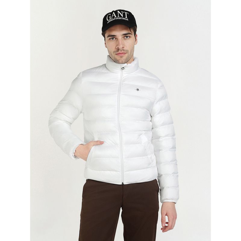 GANT Men's White Quilted High Neck Puffer Jacket (S)