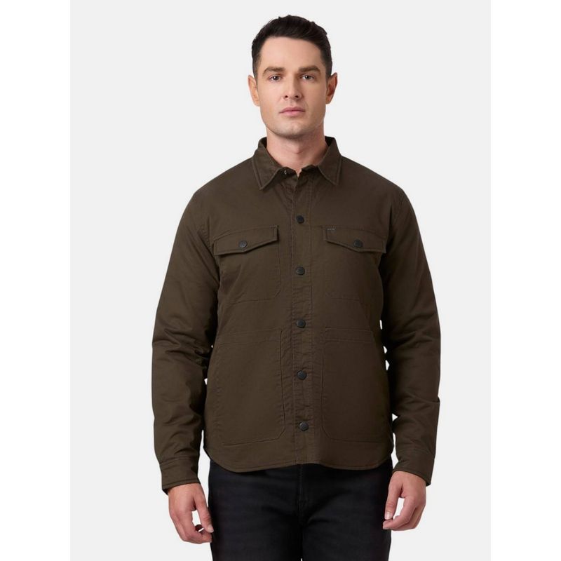Pepe Jeans Brown Solid Men's Jacket (M)