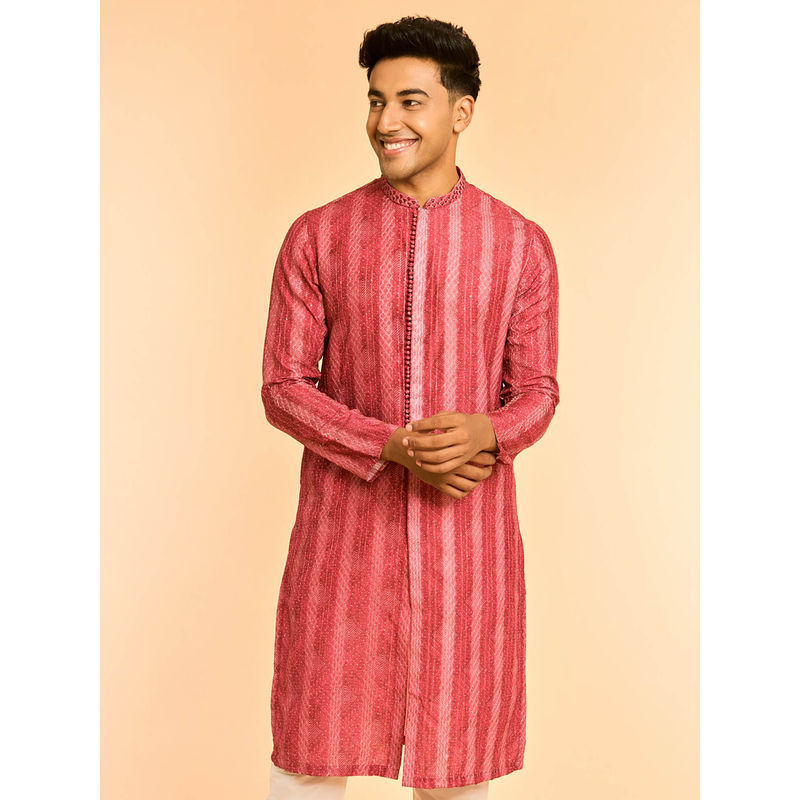 Diwas by Manyavar Multi-Color Viscose Kurta for Men (S)