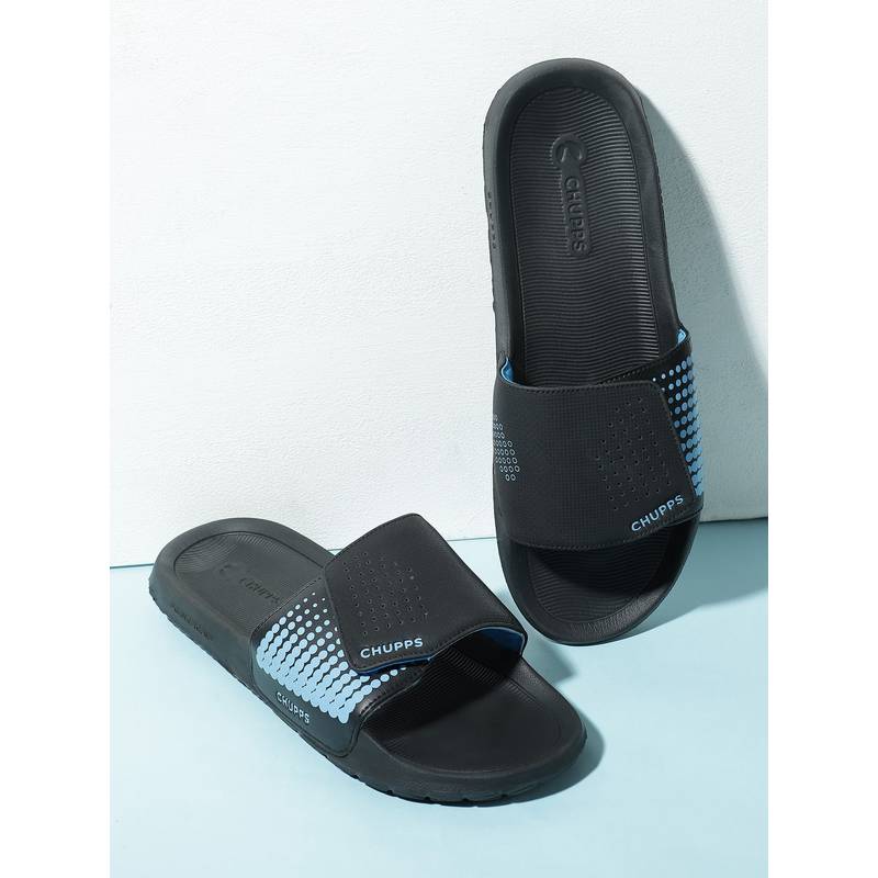 Chupps Men Offset Orthopedic Arch Support Sliders - Black (UK 7)