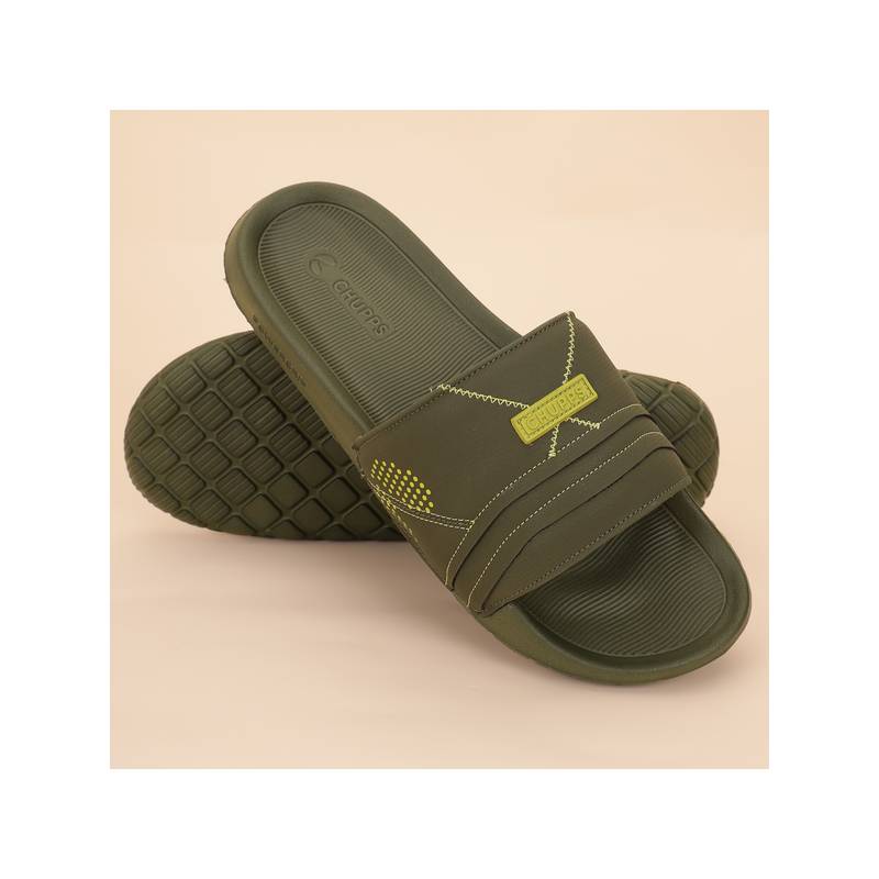Chupps Men Falcon Lightweight Cushion Sliders - Olive (UK 10)