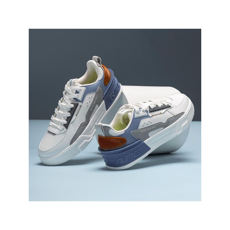 Red Tape Men Colorblocked White and Slate Blue Lifestyle Sneakers (UK 9)