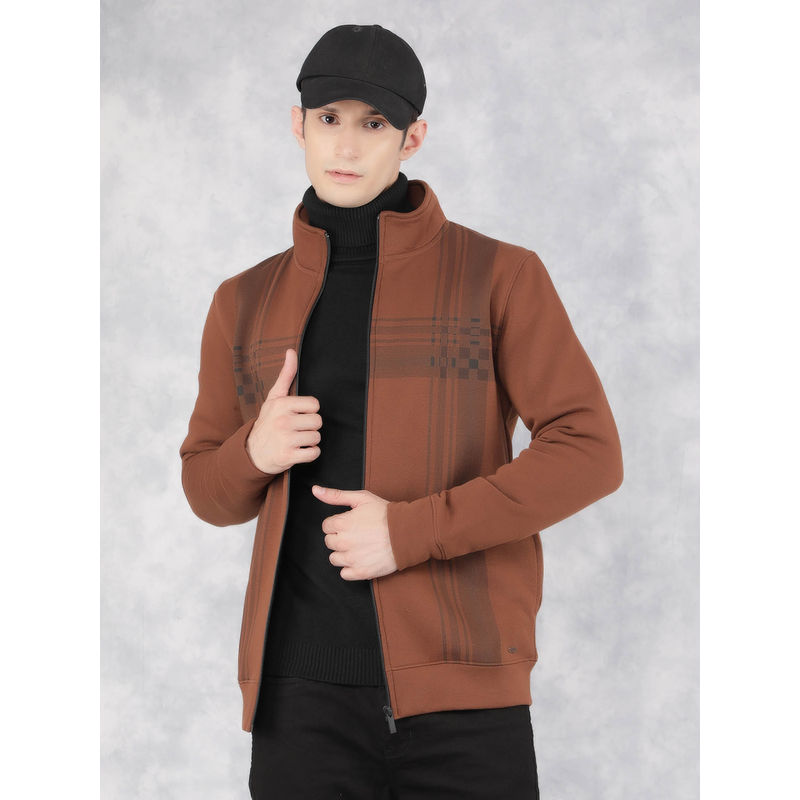 CRIMSOUNE CLUB Mens Brown Printed Jacket (XL)