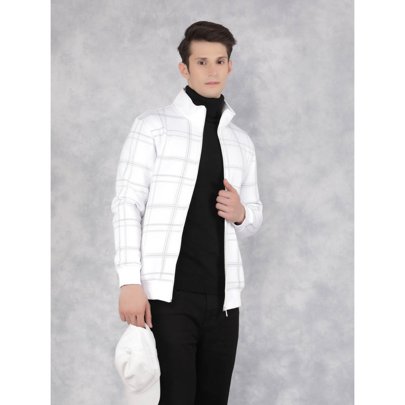 CRIMSOUNE CLUB Mens White Checked Jacket (2XL)