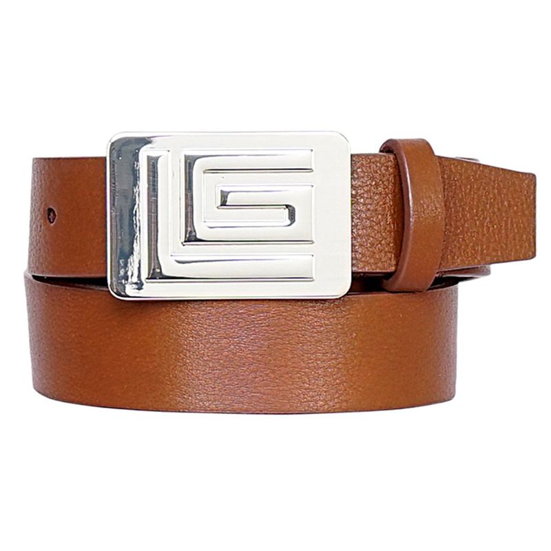 Justanned Men Tan Real Leather Textured Belt (30)