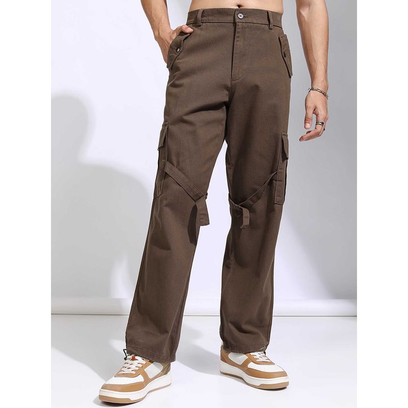 HIGHLANDER Men Cocoa Regular Fit Cargo Trouser (32)