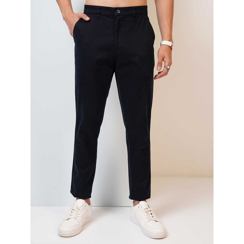 HIGHLANDER Men Navy Blue Slim Chino Trouser (36)