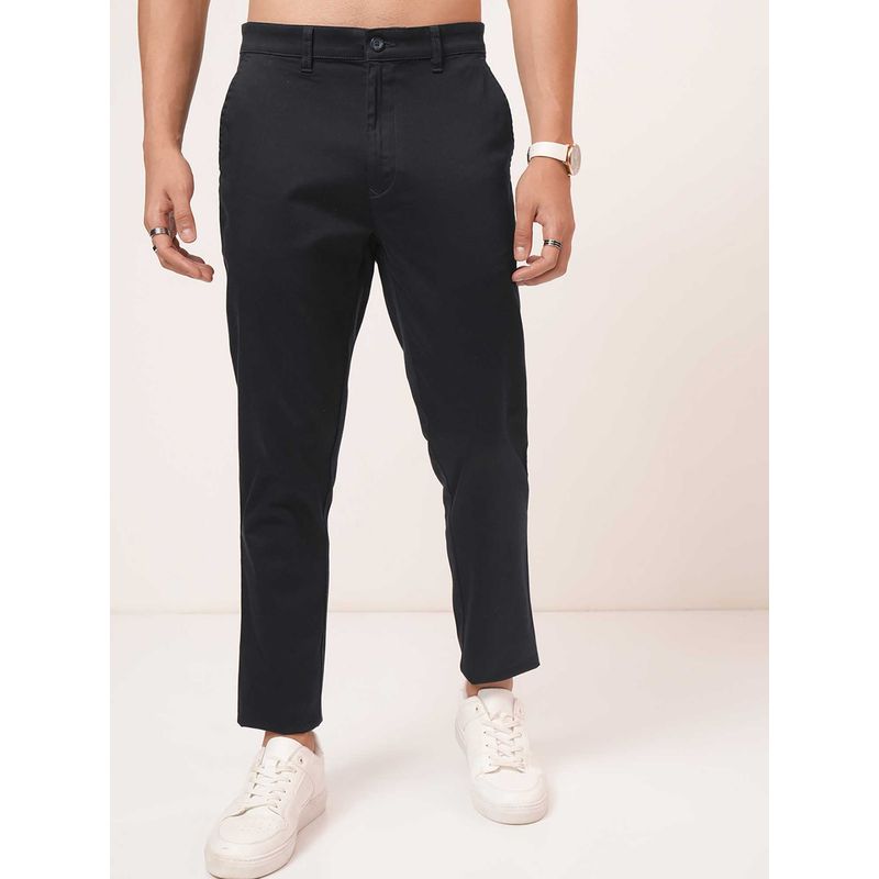 HIGHLANDER Men Navy Blue Tapered Fit Chinos (30)