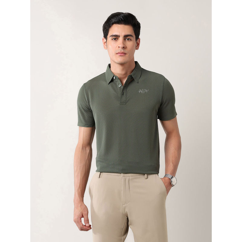 Arrow Newyork Men's Textured Night Is Young Polo T-shirt (L)