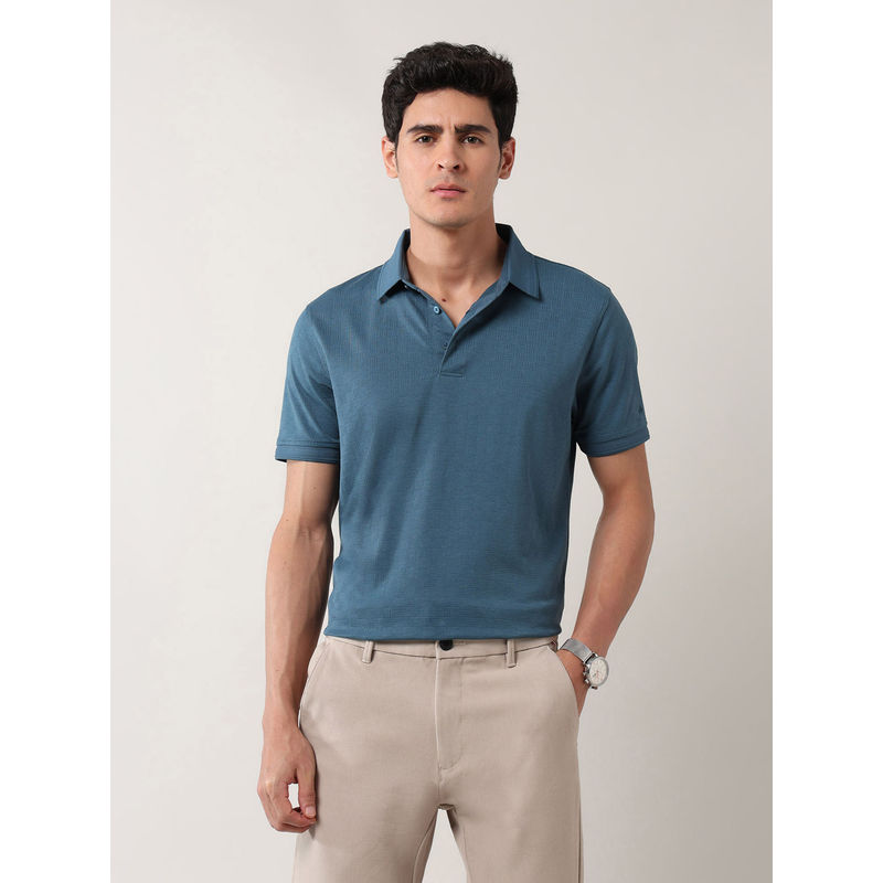Arrow Men's Textured Pure Cotton Polo T-shirt (L)