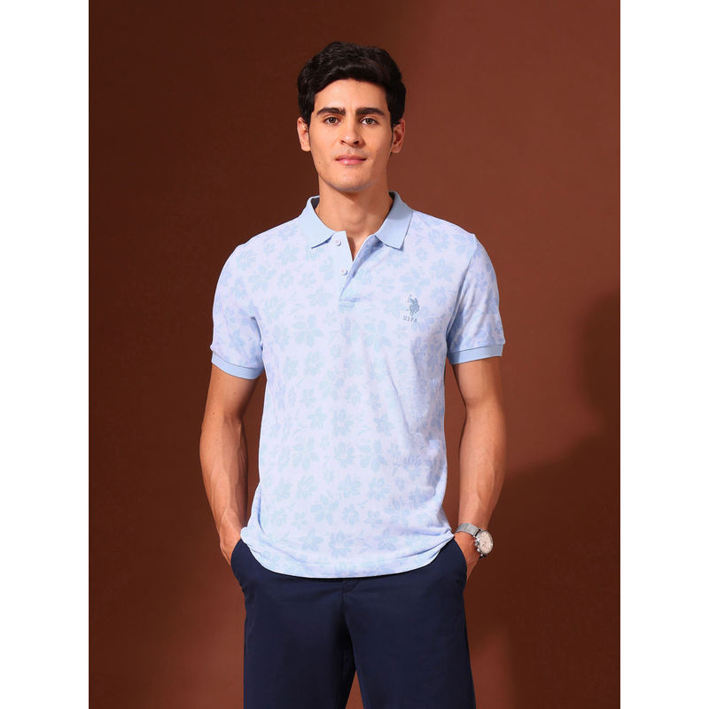 U.S. POLO ASSN. Association Men's Floral Printed Work and Wander Polo T-shirt (S)
