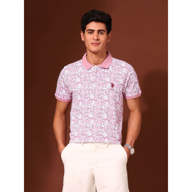 U.S. POLO ASSN. Association Men's Floral Printed Work and Wander Polo T-shirt (M)